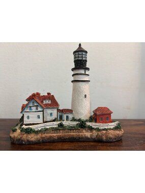 Portland Head Lighthouse Figurine 5" Hand-Painted Resin Lighthouse Collection